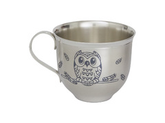 Серебряная чашка с черневым изображением совенка «Совушки» 